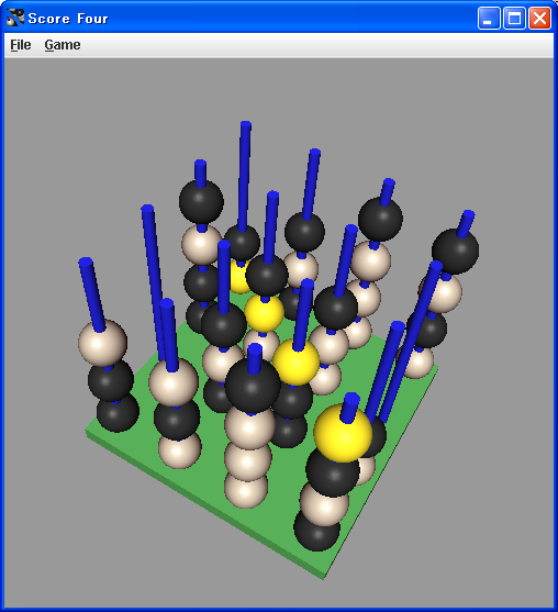 endgame shot of 3D-diagonal four-in-a-row