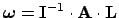 $ \boldsymbol\omega={\mathbf I}^{-1}\cdot \mathbf A\cdot \mathbf L$
