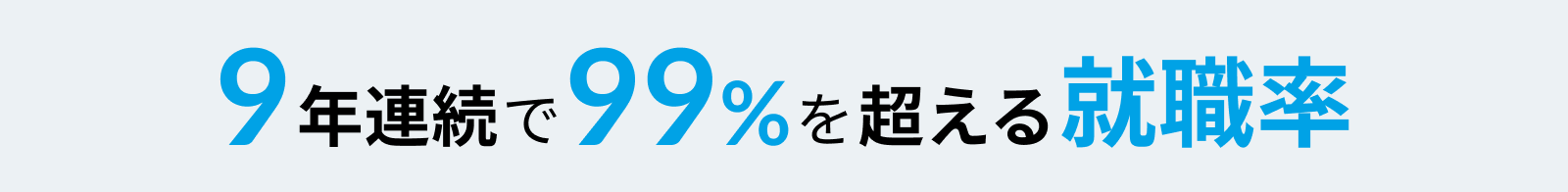 9年連続で99%を超える就職率